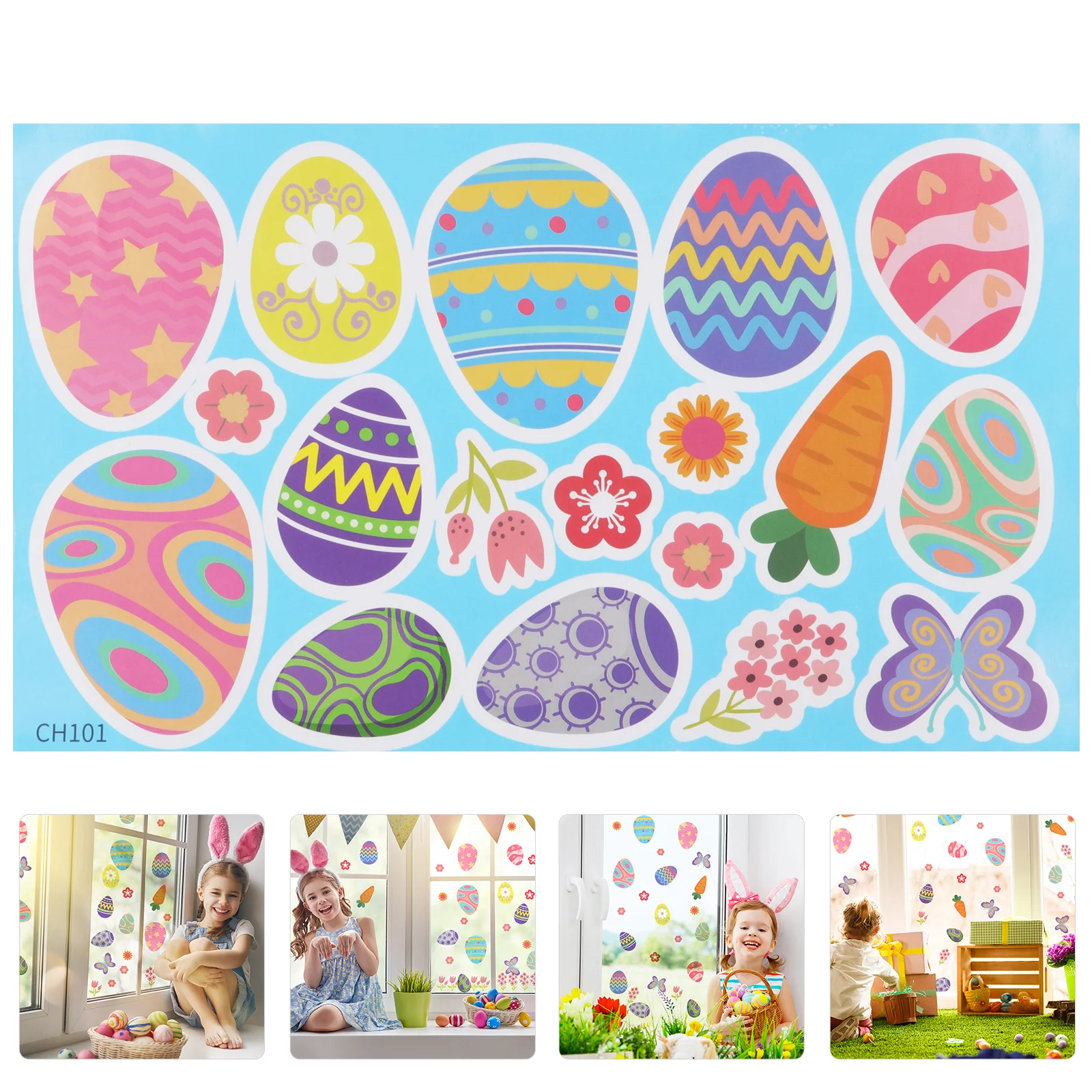 

Подарочные наклейки, кролик, окно, наклейки для ноутбука, украшения на Пасхальный день, красочное яйцо, домашние яйца