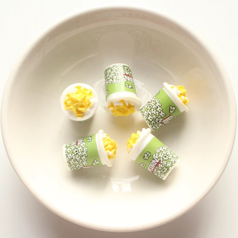 10 шт. 19*25 мм мини-попкорн искусственный 3D из смолы в форме продуктов питания DIY