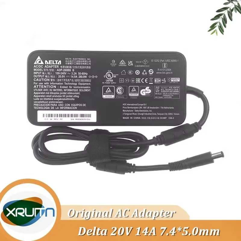 Фото Оригинальный адаптер Delta ADP-280BB B AC 20V 14A 280W для ноутбуков MSI GE75 RAIDER 8RE, GE75 RAIDER 8RF, GE63, GE65 RAIDER RGB №1