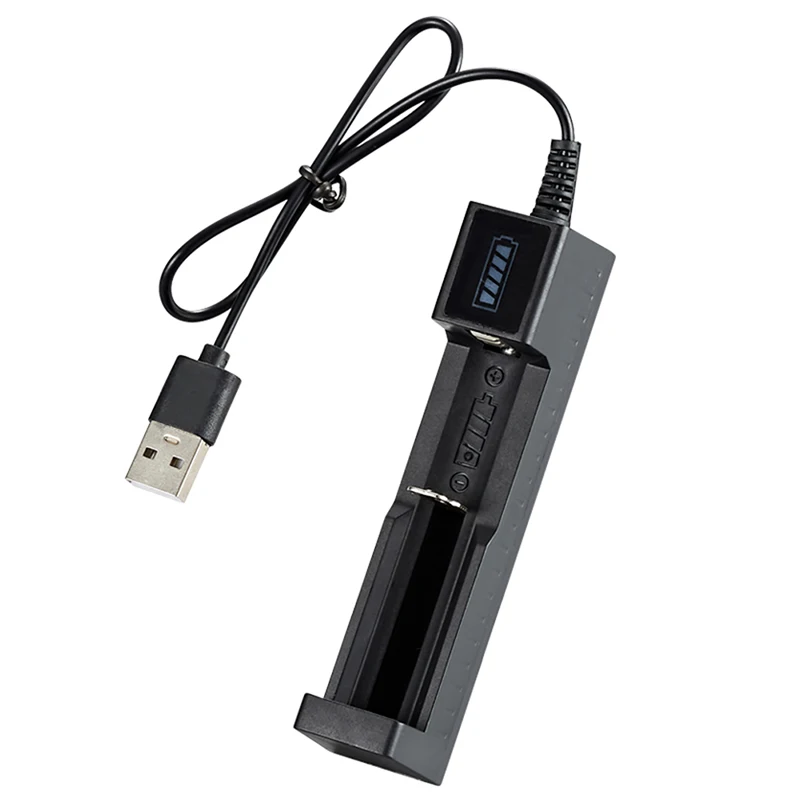 1PCS Usb Battery Charger 18650 Universal Smart 1 Slot Charger Lithium Batteries Charging Adapter With Indicator Light Accessory