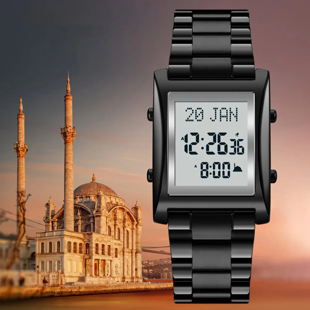 

Мусульманские цифровые часы для мужчин и женщин, Закладка, ранние мусульманские наручные часы, часы-напоминания о времени паломничества для исламских (D)