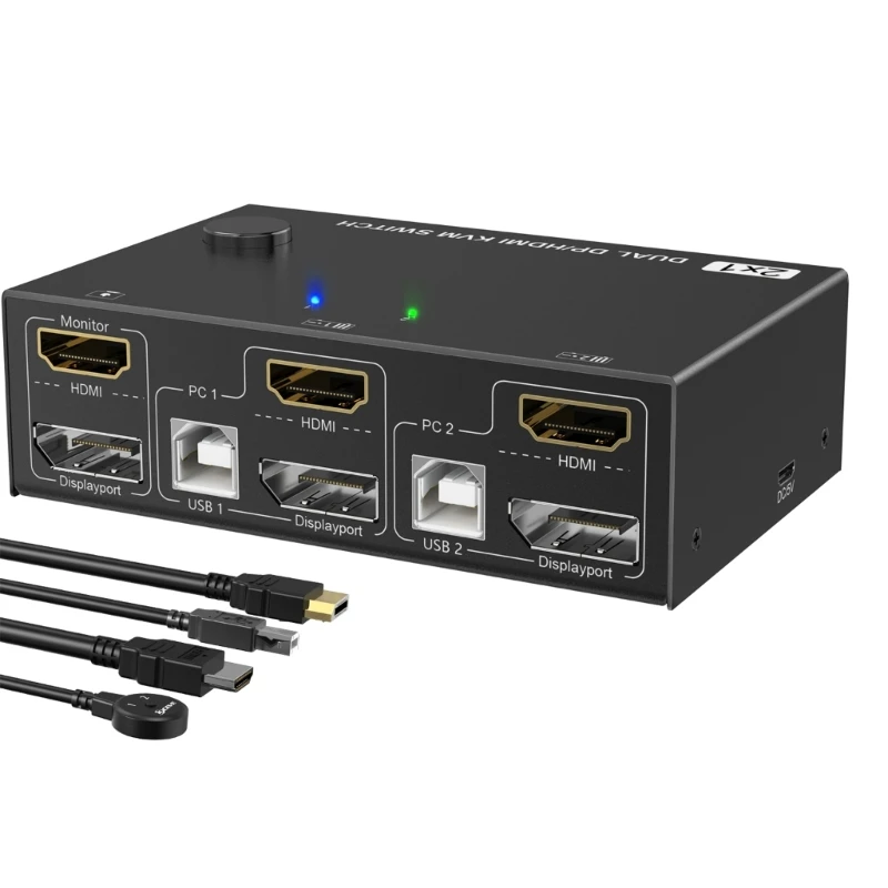 

KVM-переключатель с двумя мониторами, KVM-переключатель с поддержкой RGB 4:2:0/YCbCr 4:2:0, позволяет KVM-переключатель с DVI входами 430 Гц