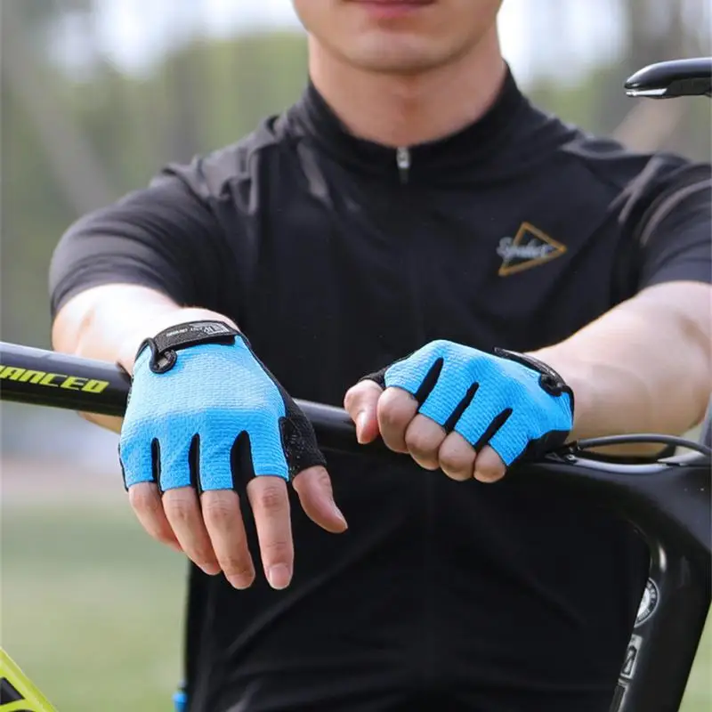 

Удобные спортивные велосипедные перчатки, Нескользящие дышащие велосипедные перчатки с защитой от пота, велосипедные перчатки, перчатки с короткими пальцами, перчатки для верховой езды