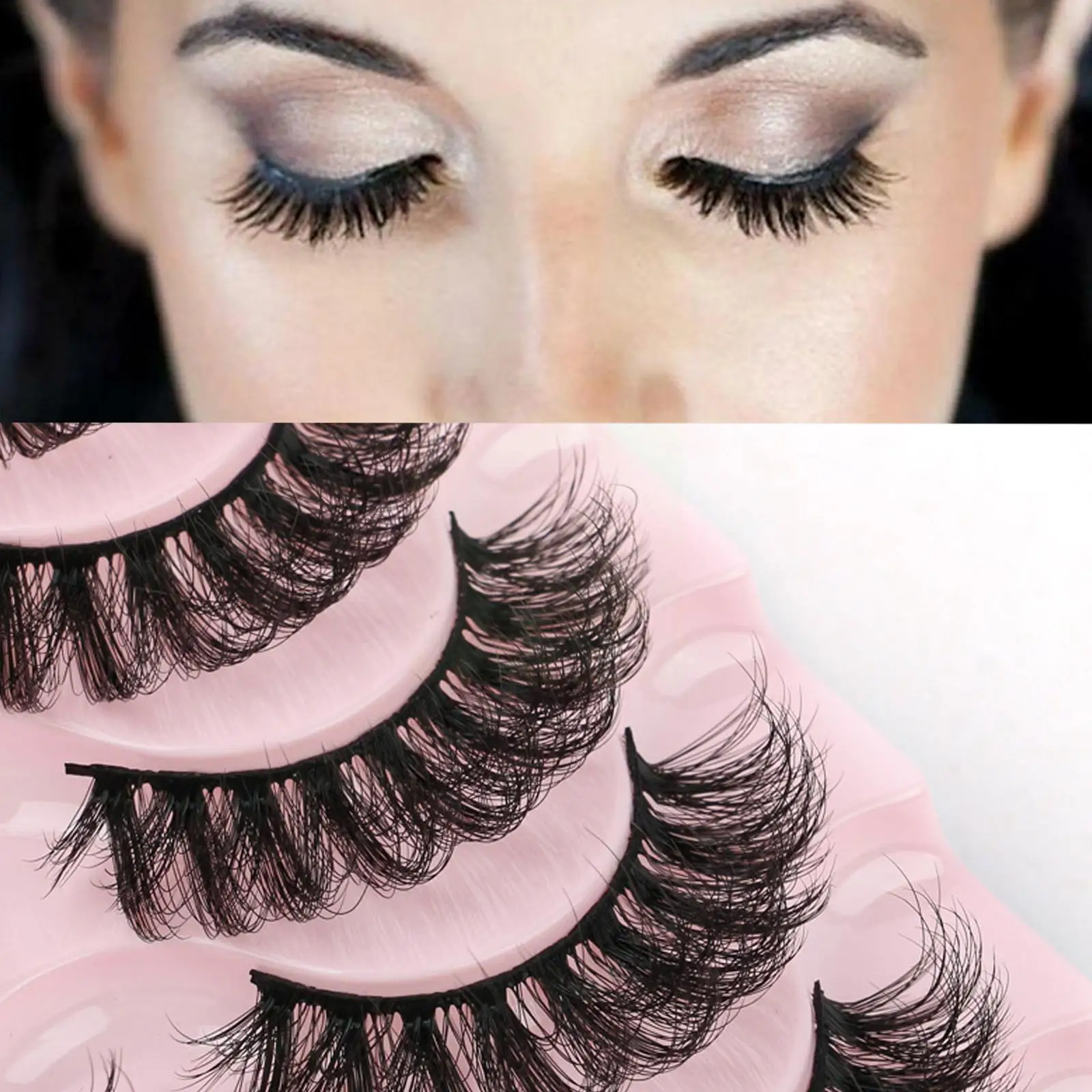 

10Pair 3D Mink Lashes Natural Eyelashes Dramatic False Cils Eyelashes Eyelash Faux Maquiagem Makeup Fake Wholesale Extensio B1S0