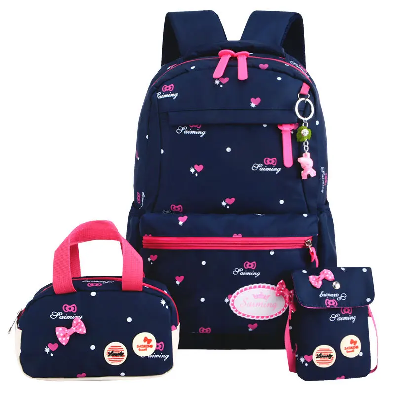 3 pcs /set Star Printing Children School Bags For Girls Teenagers Backpacks Orthopedics School bag Backpack sac mochila infantil