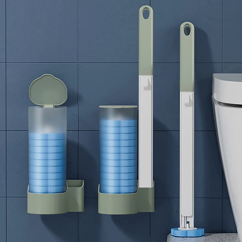 

Disposable Toilet Brush Wall-Mounted Cleaning Tool For Bathroom Replacement Brush Head Wc Accessories