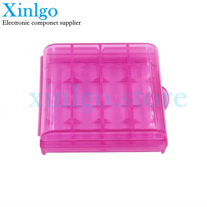 Newest 5pcs/lot Colorful Battery Holder Case 4 AA AAA Hard Plastic Storage Box Cover For 14500 10440 Battery Organizer Container images - 6