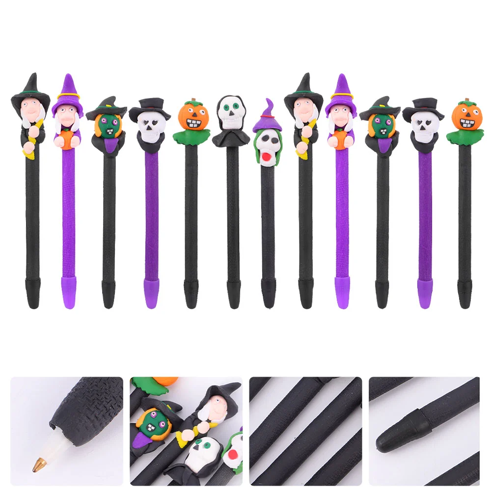 

12pcs Ballpoint Pens Novelty Pumpkin Witch Design Ballpoint Pen Office School Supplies For Gifts Party Favors ( )