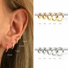CANNER круглые минималистичные серьги-кольца 56789 мм, серьги-кольца с пряжкой для ушей, блестящие серебряные серьги для женщин, серьги, платформа 925