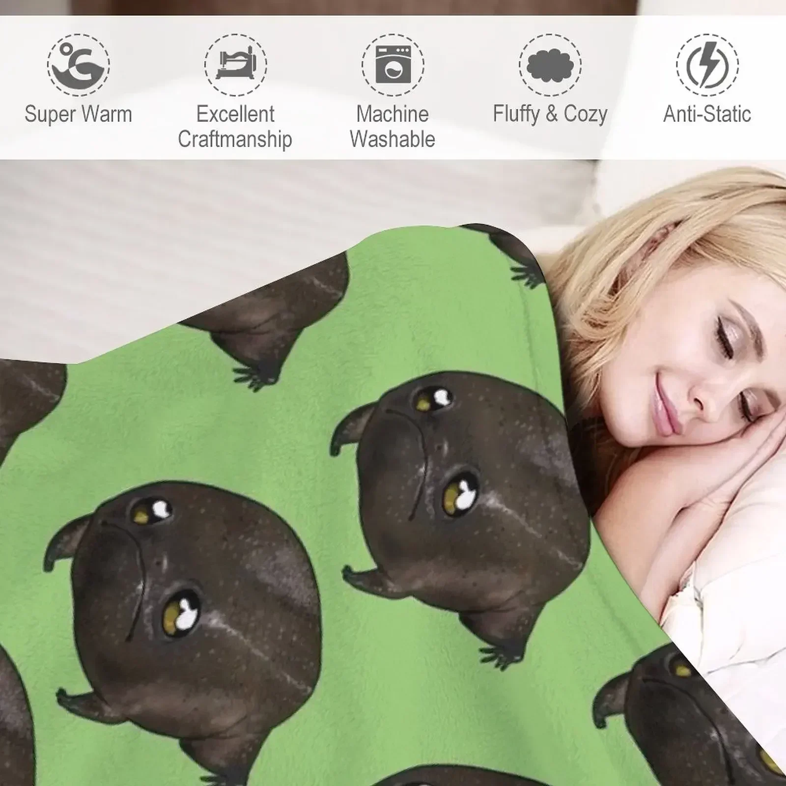 Черная дождевая лягушка (Breviceps fuscus) Пледы на заказ манга Теплые одеяла