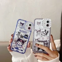 sanrio kuromi cute cartoon phone cases for iphone 13 12 11 pro max xr xs max x 78plusy2kgirl transparent silicone cover gift