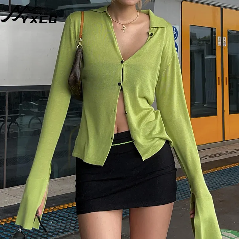 

Summer Solid Long Flare Sleeves T Shirt Women Top Shirt Korean Cardigans Tees Female Fashion T-shirt Y2k Clothes Woman