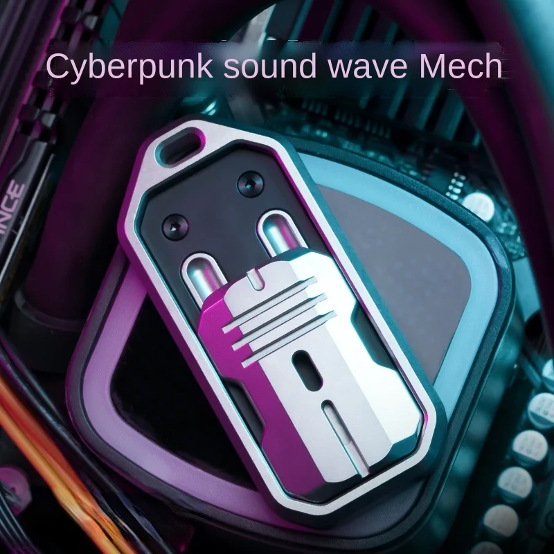 EDC Cyberpunk Sound Wave Mech Push Metal Toy Useful Tool for Pressure Reduction