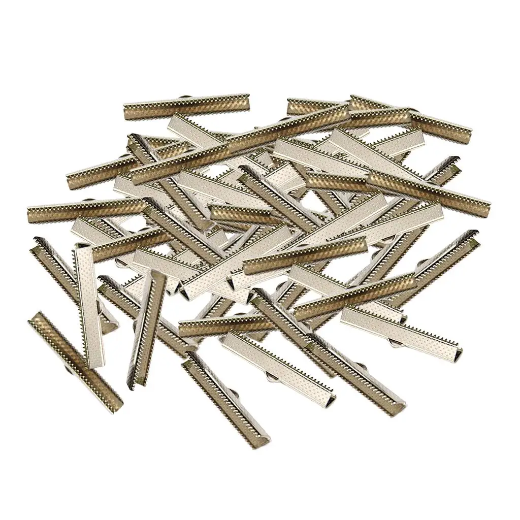 

100 шт. ленточный Концевой Зажим для кожаных зажимов концы Шнура Ожерелье Браслет Соединитель с петлей для изготовления ювелирных изделий 0 мм