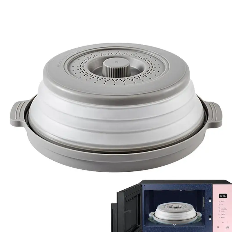 

Collapsible Microwave Plate Cover Folding Microwave Cover With Bottom Multifunction Foldable Steaming Tray Oven Safe For Home