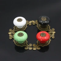 ceramic door knob electroplating punch free vintage multi color ceramic knob with screw for cabinets cupboards drawers