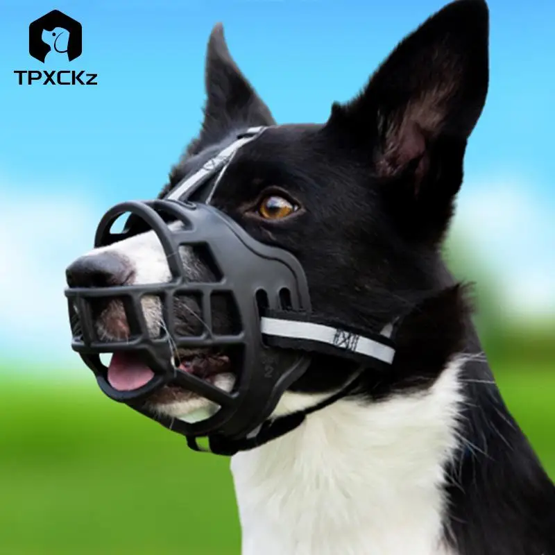 

Soft Silicone Pet Dog Muzzle Breathable Basket Muzzles for Small Medium Large and X-Large Dogs Stop Biting Barking Chewing