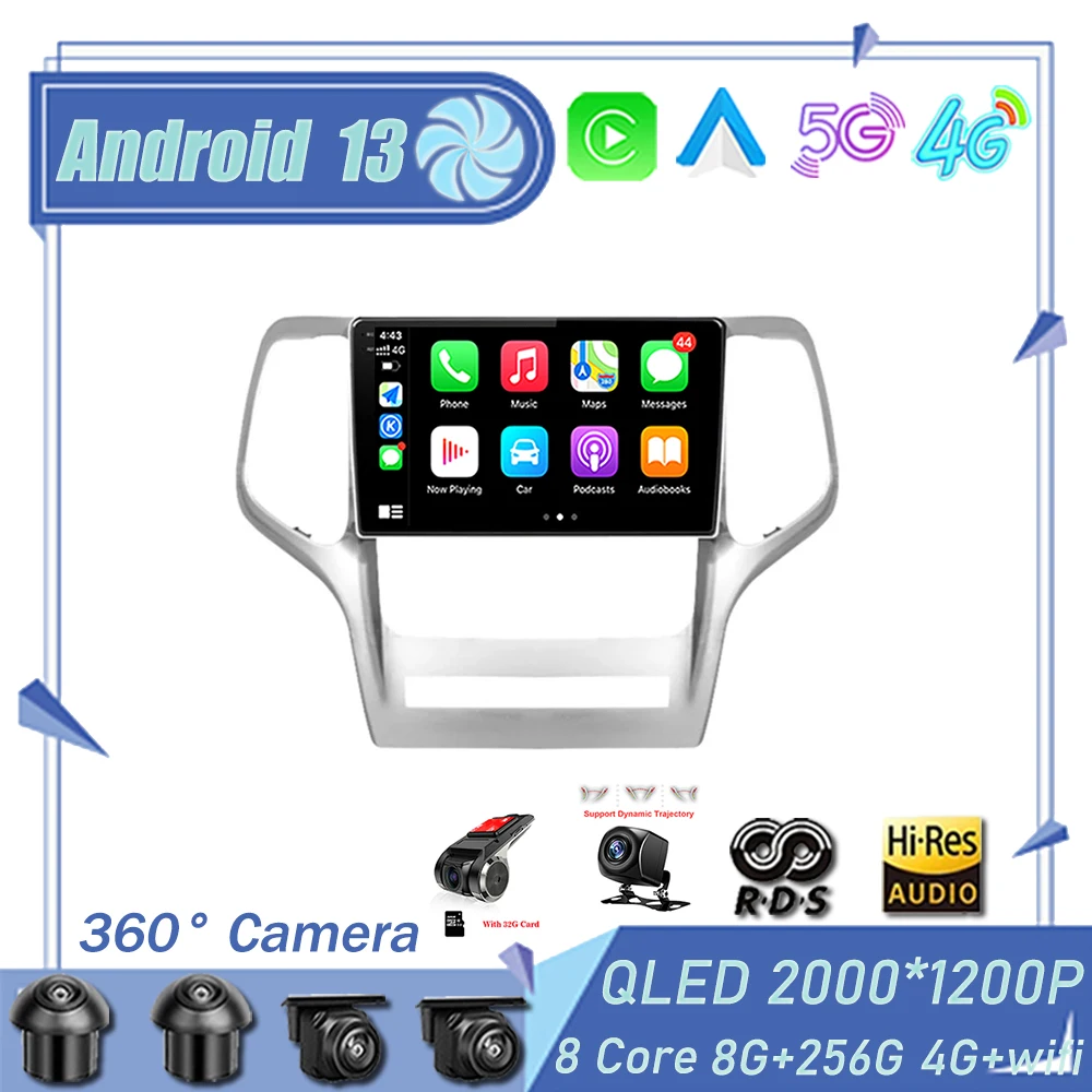 

9 Inch Android 13 Car Multimedia Player GPS Navigation Autoradio 2 Din For Jeep Grand Cherokee 2008 2009 2010 2011 2012 2013
