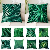 4545cm leaves green series pillowcase peach skin velvet square pillowslip cushion cover sofa throw pillow cover home supplies