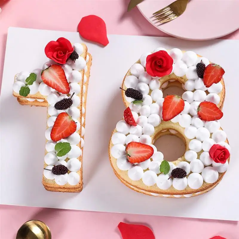 

3D 0-9 Silicone Cake Mold Creative Digital Cake Mold Wedding Birthday Anniversary Number Mold Non-stick Kitchen Baking Tools