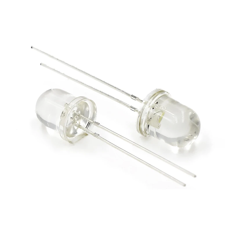 

20pcs/lot Super bright LED F8MM white hair white white light emitting diode F8 round head LED white light straight plug