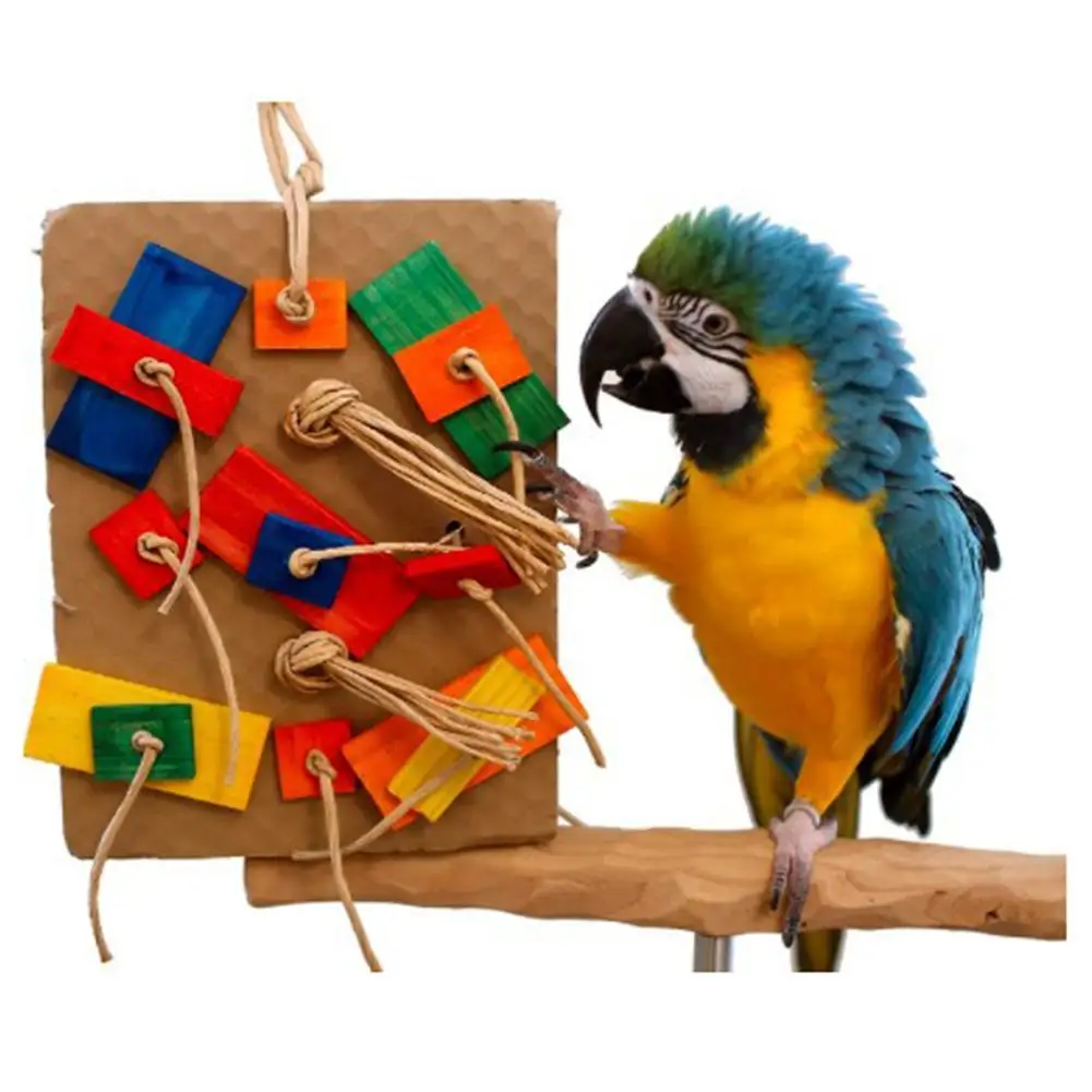 

Wooden Parrot Chewing Toy Colorful Building Blocks Large Cardboard Blocks Pet Supplies