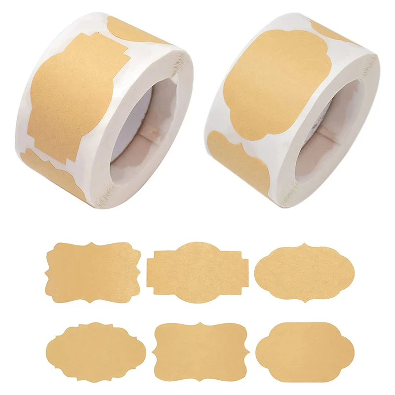 

250Pcs/Roll DIY Blank Kraft Paper Label Seal Sticker Gift Tag Jar Decoration