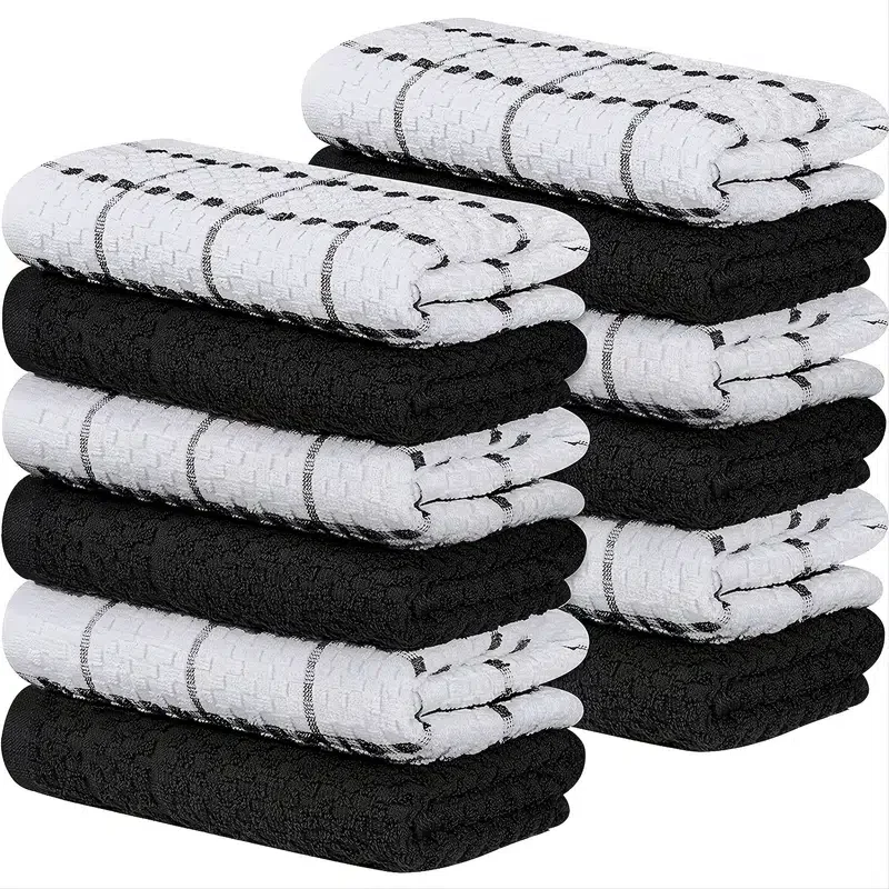 

Pack Dish Towels, 100% Ring Spun Cotton Soft Reusable Kitchen Towels, 15x25 Inches