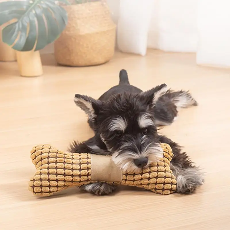 Писклявая плюшевая игрушка для собак мягкая костяная жевательная Функция