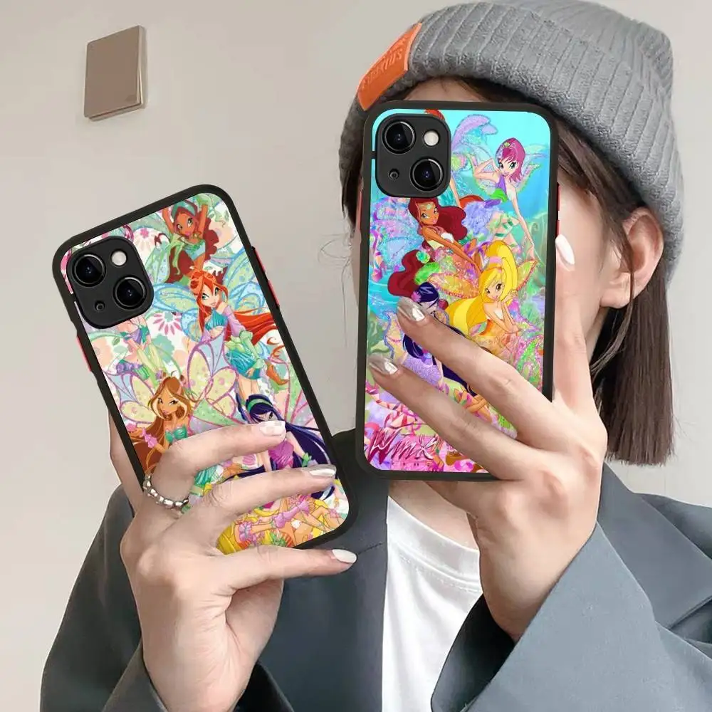 Фото Стильный и милый чехол Winx Club для iPhone 16, 15, 14 Plus, 15, 13, 12, 11 Pro Max, X, XS MAX, матовый №3
