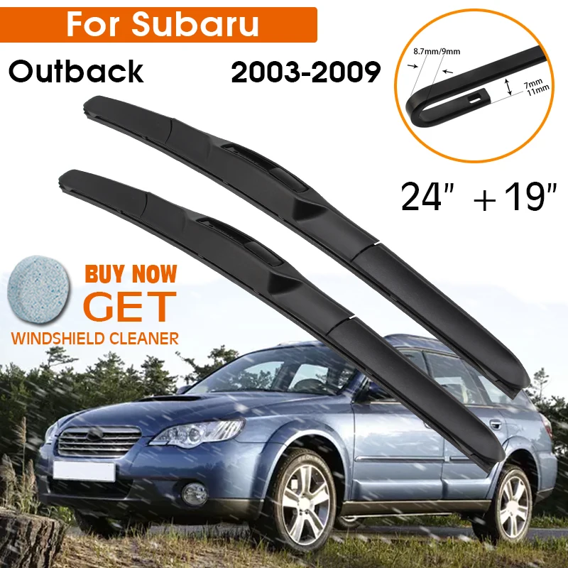 

Автомобильные стеклоочистители для Subaru Outback 2003-2008 лобовое стекло резиновая силиконовая заправка переднее окно стеклоочистителя 24 "+ 19" LHD RHD ...