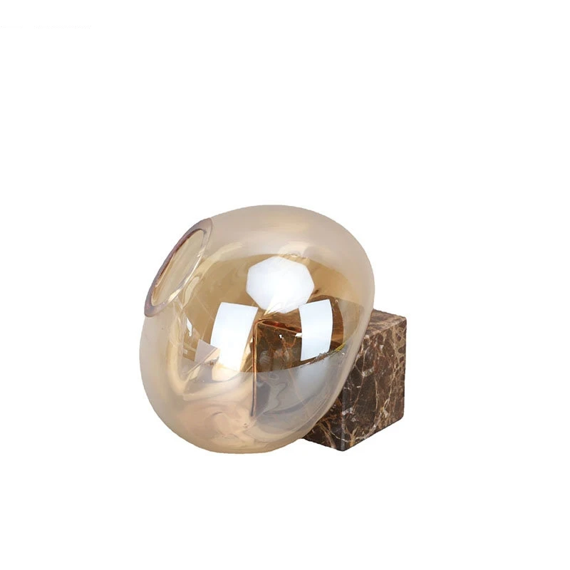 Коричневая стеклянная ваза с мраморной основой цветочные горшки украшение стола