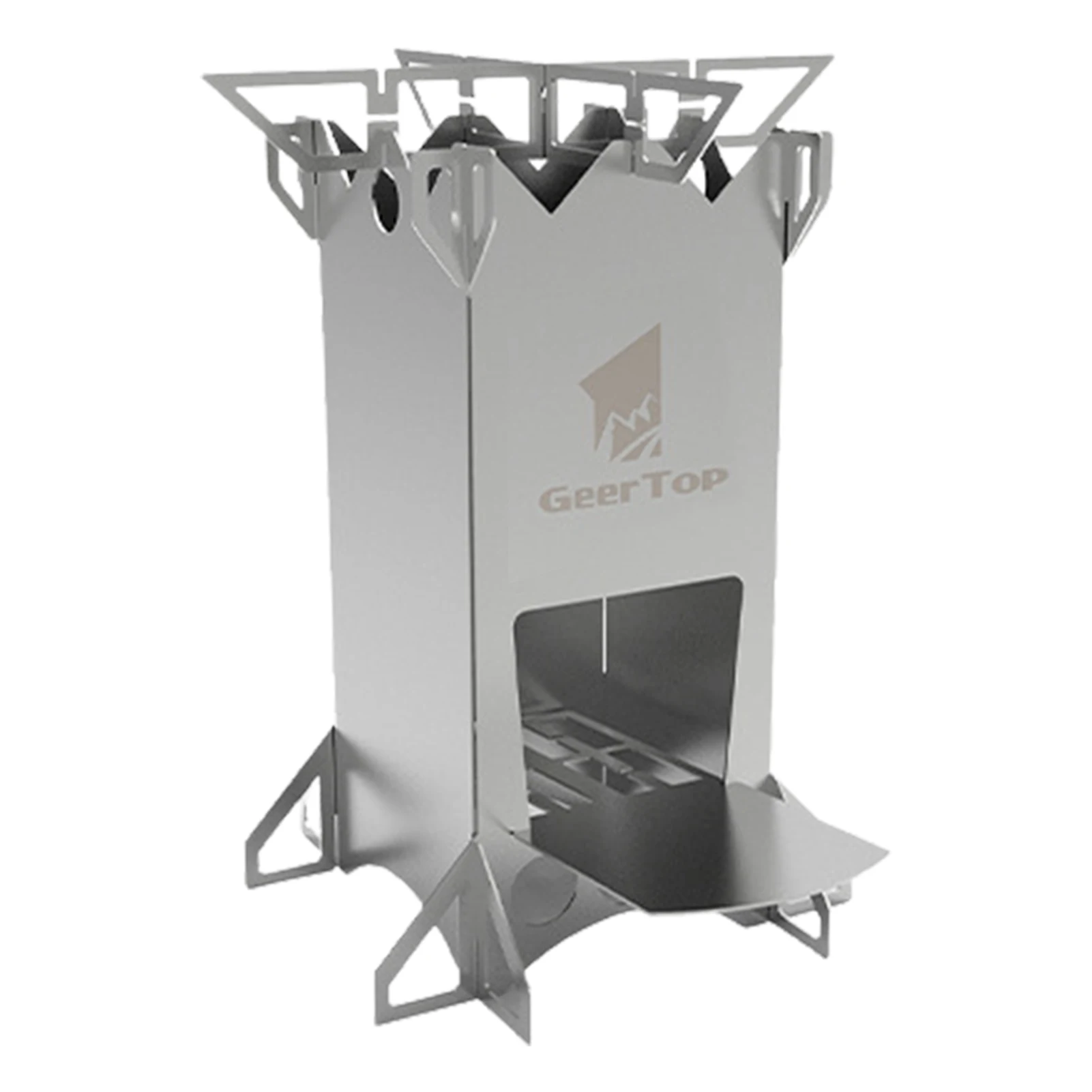 

Wood Burning Camp Stove Folding Stainless Steel Stove Portable Camping Backpacking Stoves For Outdoor Cooking Hiking Traveling