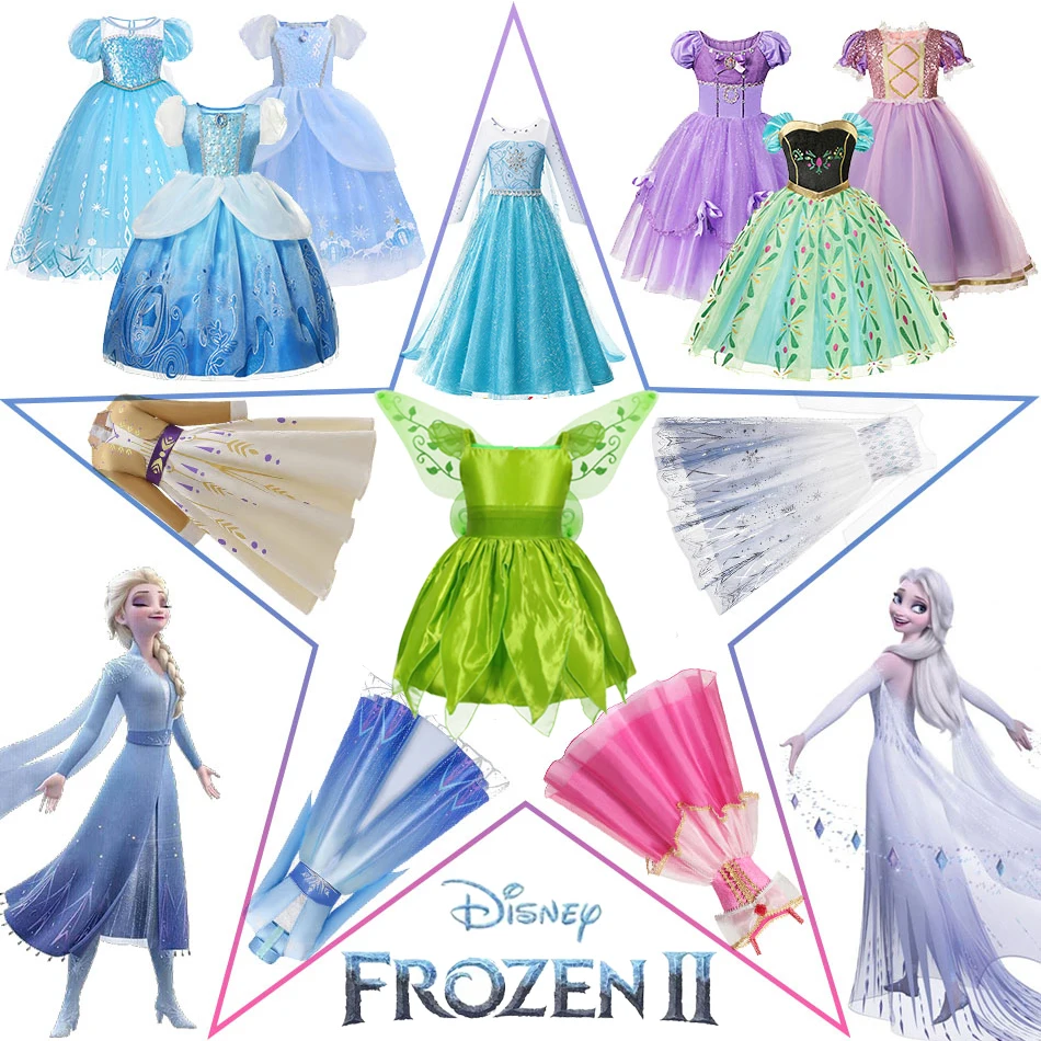 Платье принцессы Диснея Холодное сердце для девочек детский костюм на Хэллоуин