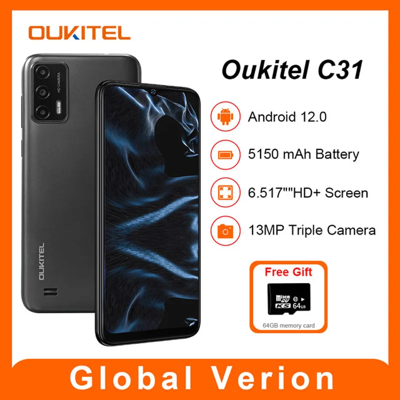 Oukitel Cheap Smartphone Android 6.517 Inch 5150 mAh Cellphone 3GB RAM 16GB ROM 256GB Extended 13MP Camera Mobile Phone