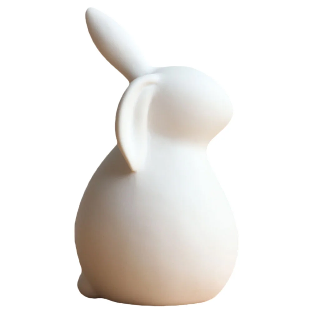 

Rabbit Bunny Easter Ceramic Figurine Figurines Decor Ornament Statue White Decorations Home Sculpture Figure Porcelain Miniature