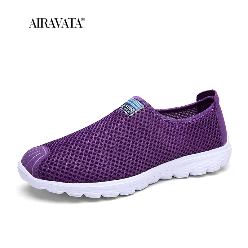 Mens Womens Super Light Walking Shoes Air Mesh Sport Sneakers Breathable Slip-on Flat Sneakers Loafers