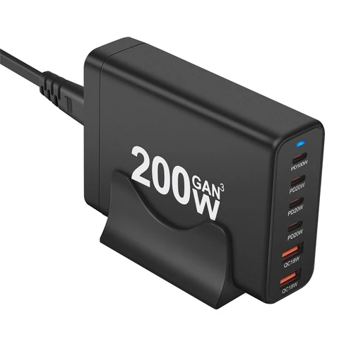 200 Вт GaN настольное зарядное устройство 6-портовый USB Type C PD зарядное устройство Quick Charge 3.0 USB Type C быстрое зарядное устройство для телефона USB зарядное устройство (США)