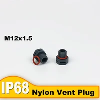 10 pcs m12x1 5 nylon waterproof air vent valve screw in protective vent plug e ptfe m12 plastic breather vent valve