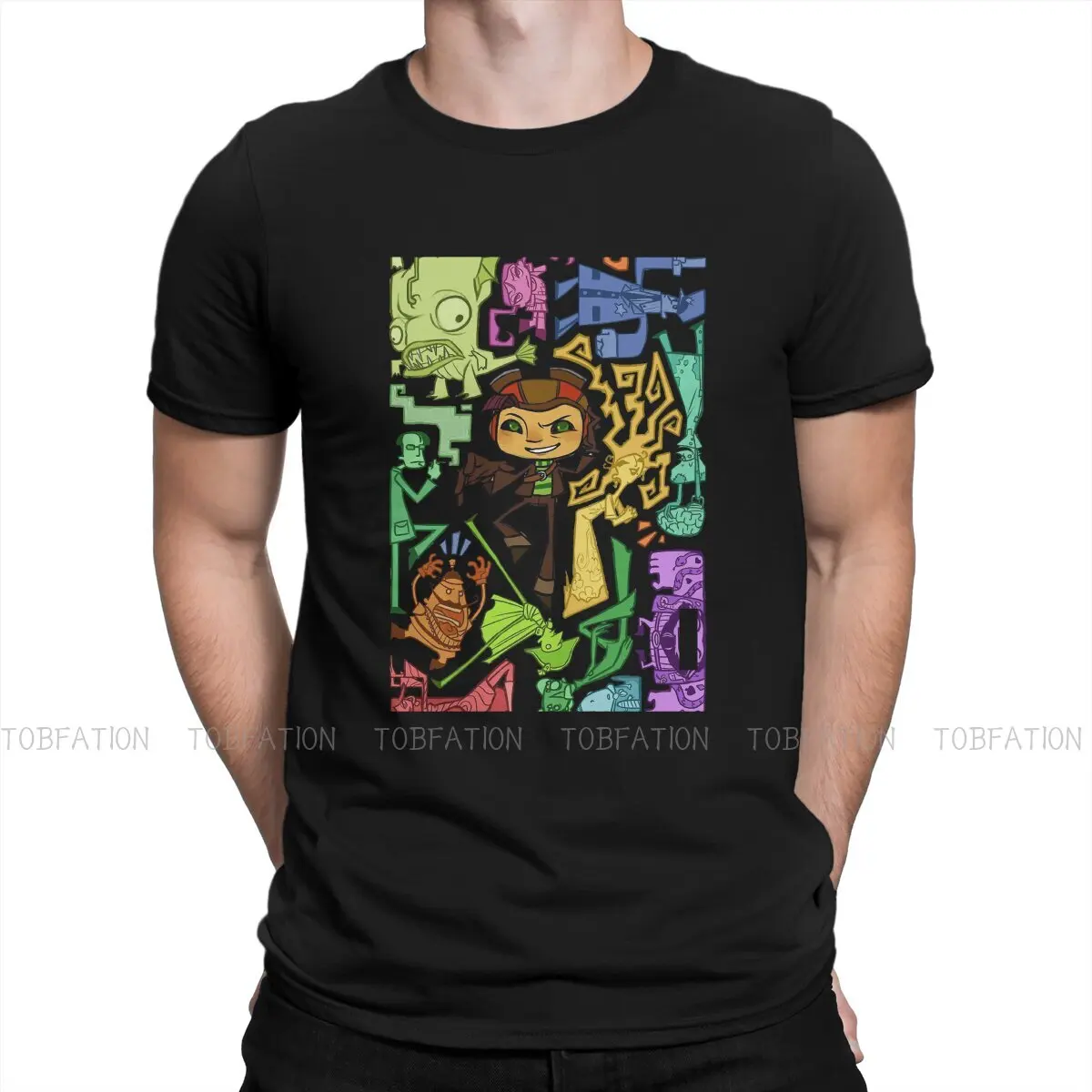 

Graphic Graphic TShirt Psychonauts Style Streetwear Casual T Shirt Men Short Sleeve Unique Gift Clothes