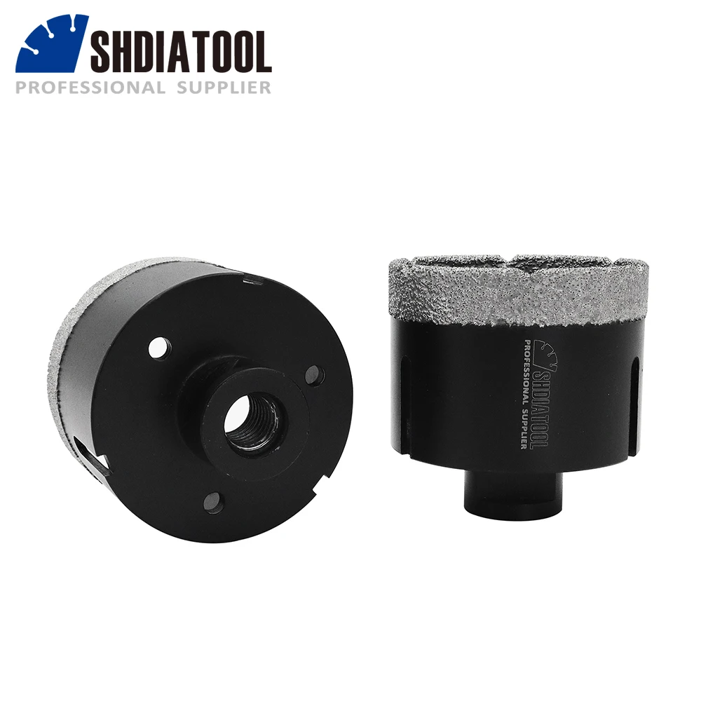 SHDIATOOL 2pcs Dia76mm Diamond Dry Drilling Bits M14 Thread Drill Core Bits Hole Saw For Porcelain Tile Granite Marble Masonry