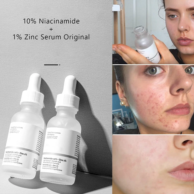 

30ml Niacinamide Skin Care 10% + Zinc 1% Face Serum Products Oil Balance Whitening Moisturizer Original Essence Hydrating