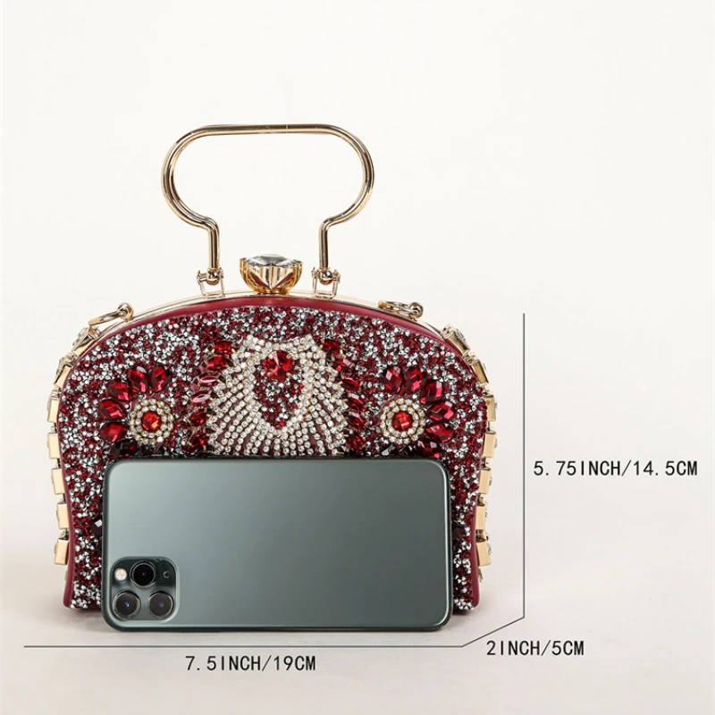 Роскошные вечерние сумки королевского синего цвета с бриллиантами сверкающие