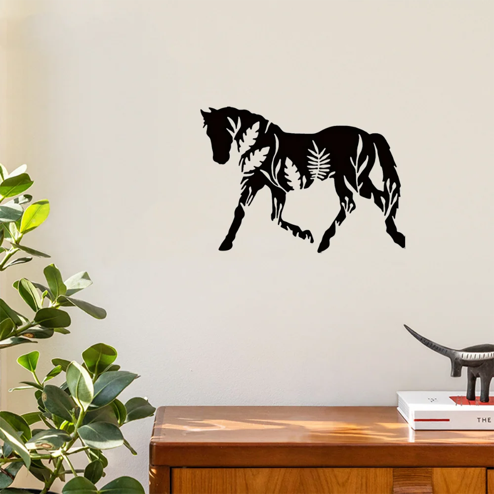 Металлическая Настенная Художественная Лошадь Украшение С Цветочным Рисунком