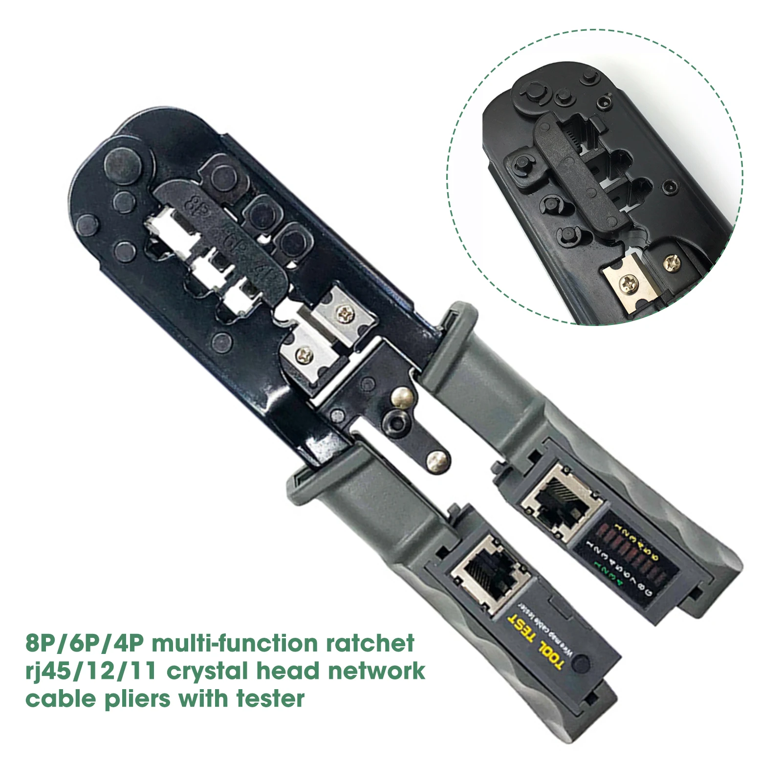 

Portable 8P/6P/4P RJ45 Network Cable Crimper 8P6P4P Three-Purpose Tester Ratchet Tool Squeeze Crimping Wire Network Plier