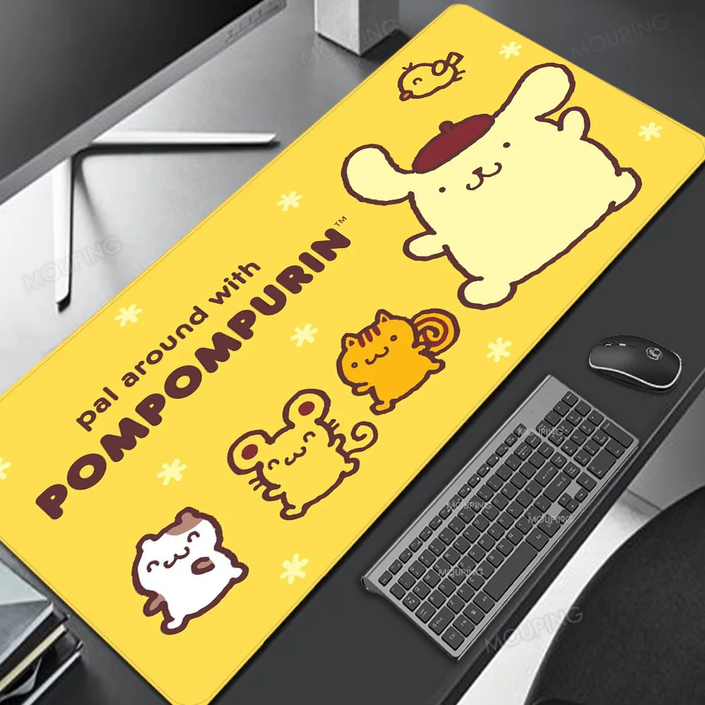 

Yellow Cute Gamer Rug Mousepad Computer Desk Muase Pads Girl Mat Device Games Kawaii Large Office Deskpad Design Rubber Carpets