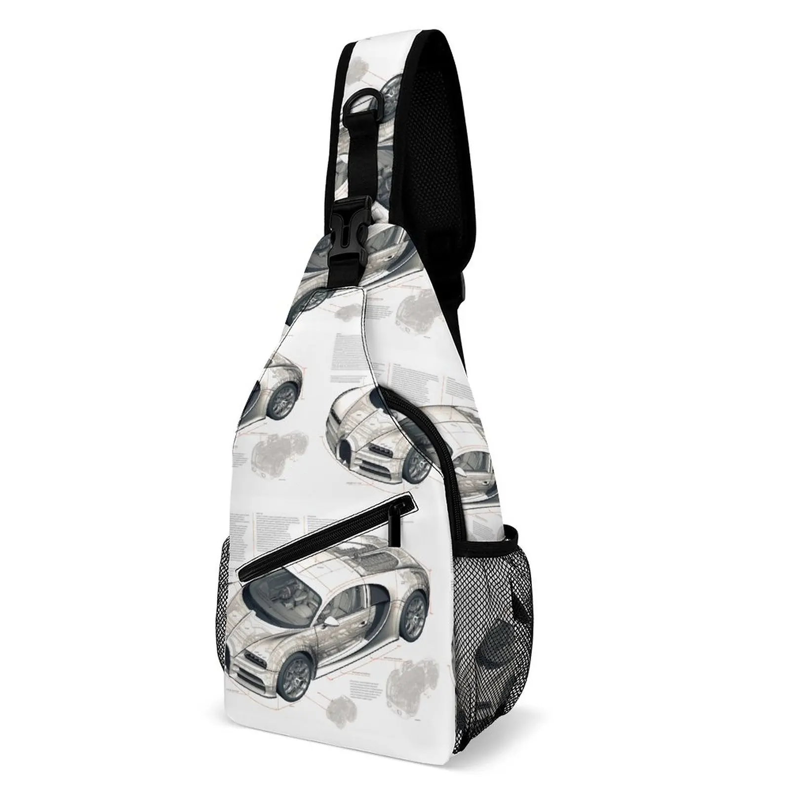 

Sports Car Shoulder Bags Drawings Sketch Style Casual Chest Bag Men Phone Trekking Sling Bag Motorcycle Designer Small Bags