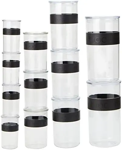 

Shatterproof Storage Jar 12 Piece Set, Black
