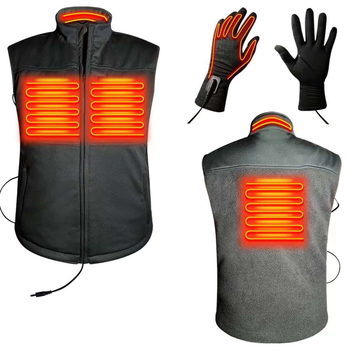 Unisex Vest With Heating Man Thin Heated Vest Liner And Man Winter Ski Heated Gloves Liner Electric Heated Vest Jacket  Ladies