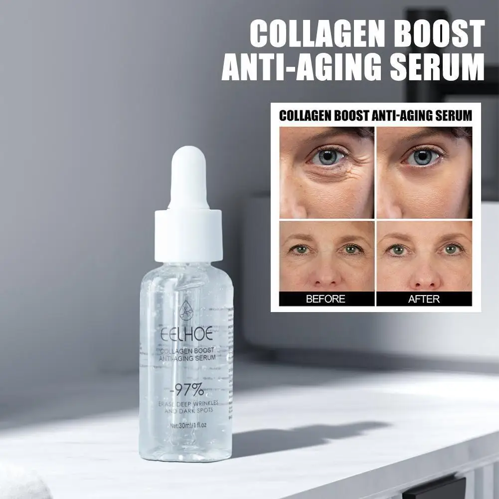 

30ml Collagen Anti Aging Serum Wrinkle Removal Firming Lifting Essence Fine Women Acid Facial Lines Fade Nourishing Whiten E9L1
